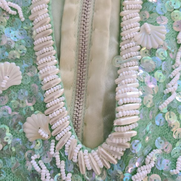 Vintage Beautiful Beaded Sequined Sleeveless Sweater - Picture 2 of 5